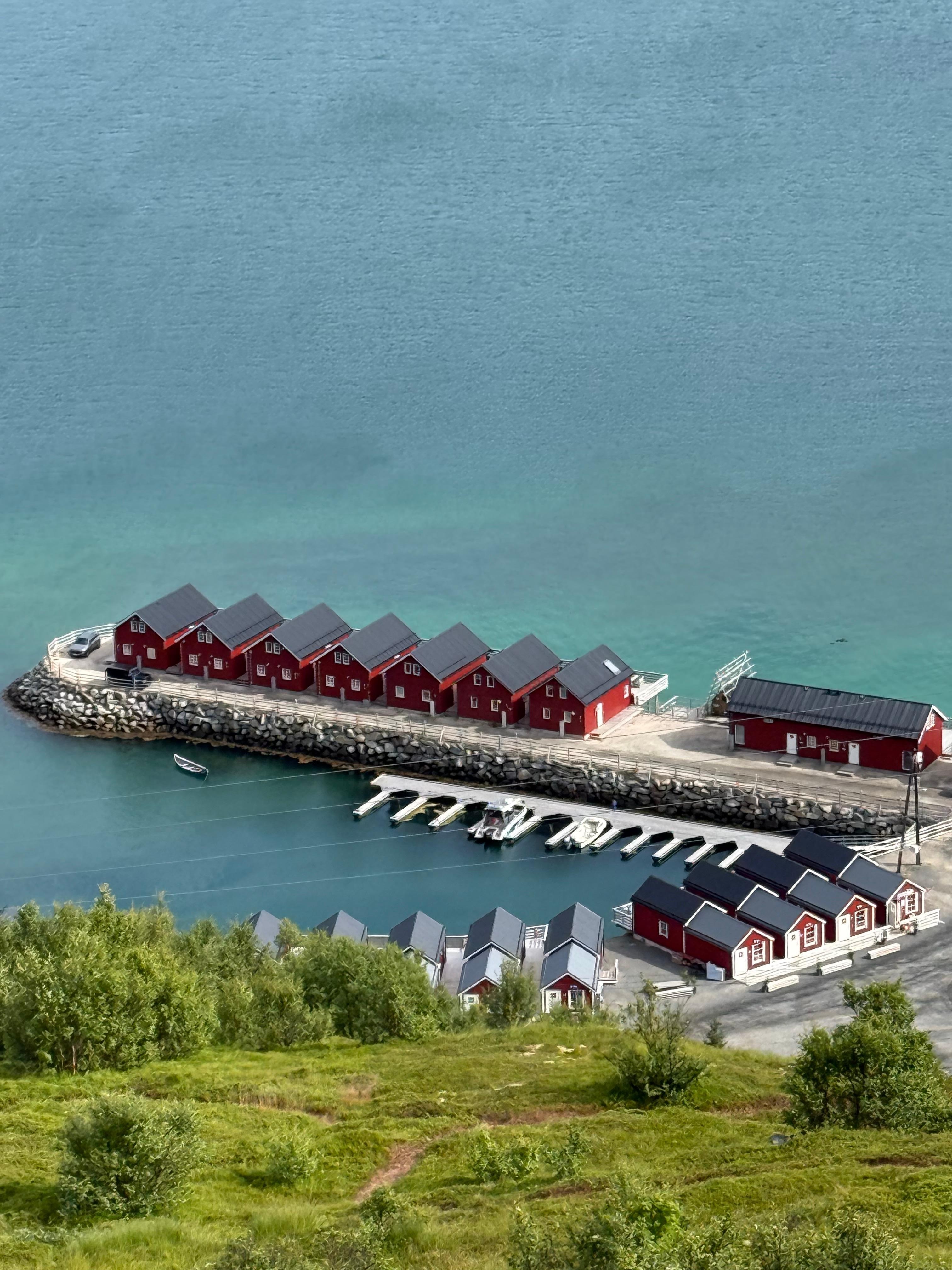 View of Basecamp from Offersoykammen hike - trailhead is across the street