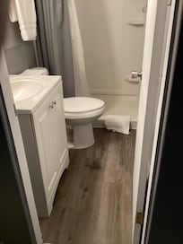 the commode is practically on top of the shower