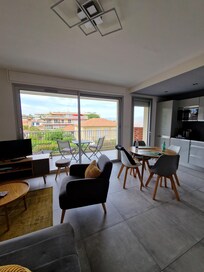 Inside the apartment.