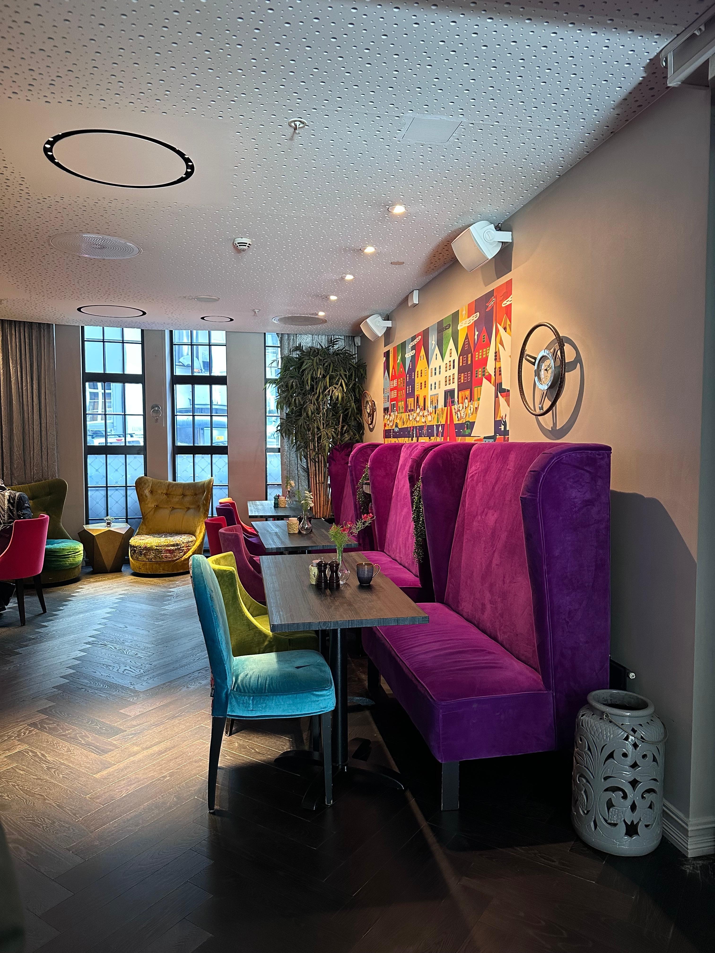 One of the breakfast dining areas