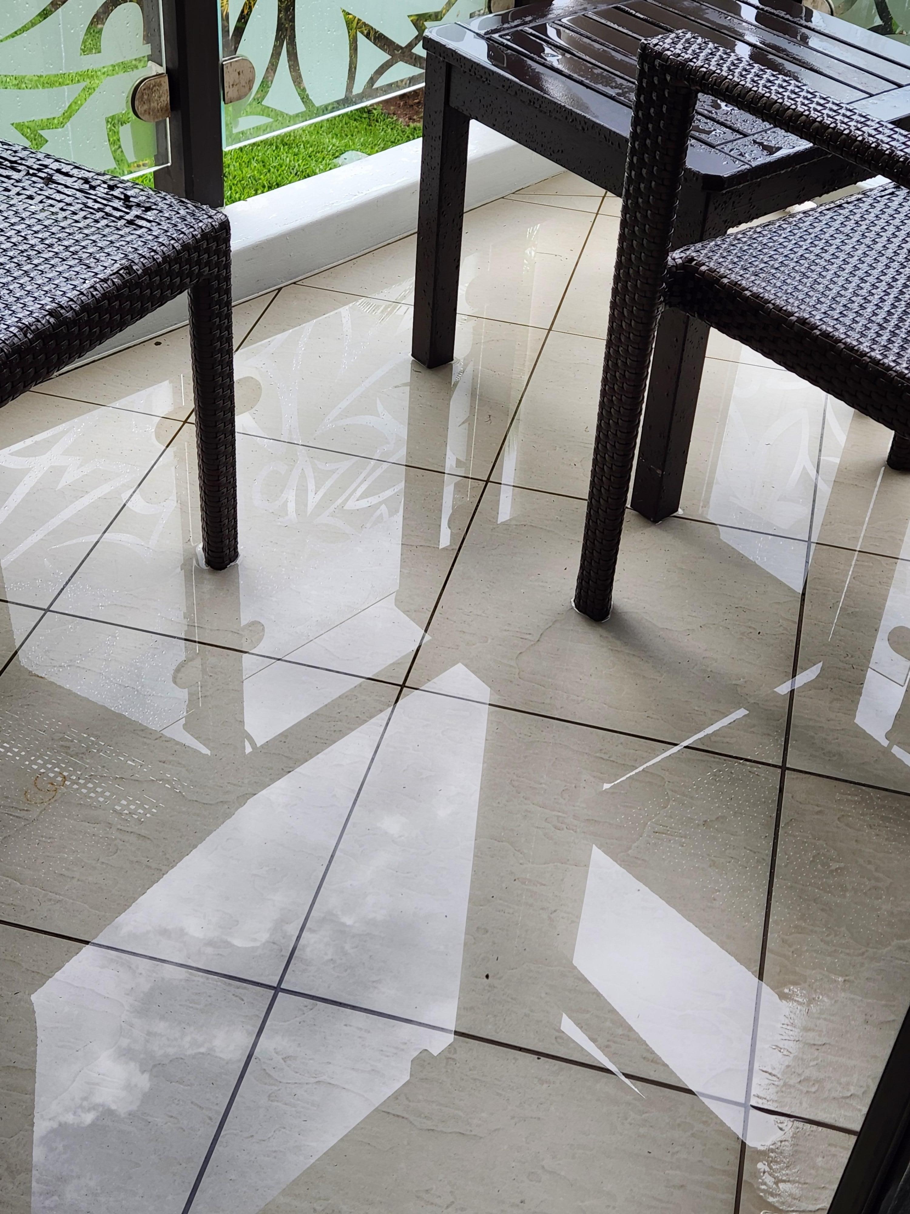 Water pooling on balcony 