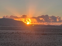 Vista del atardecer desde el balcón