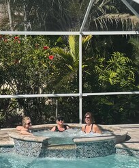 Ladies enjoying the hot tub