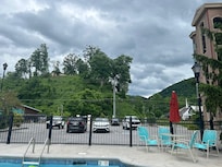 Pool and parking area