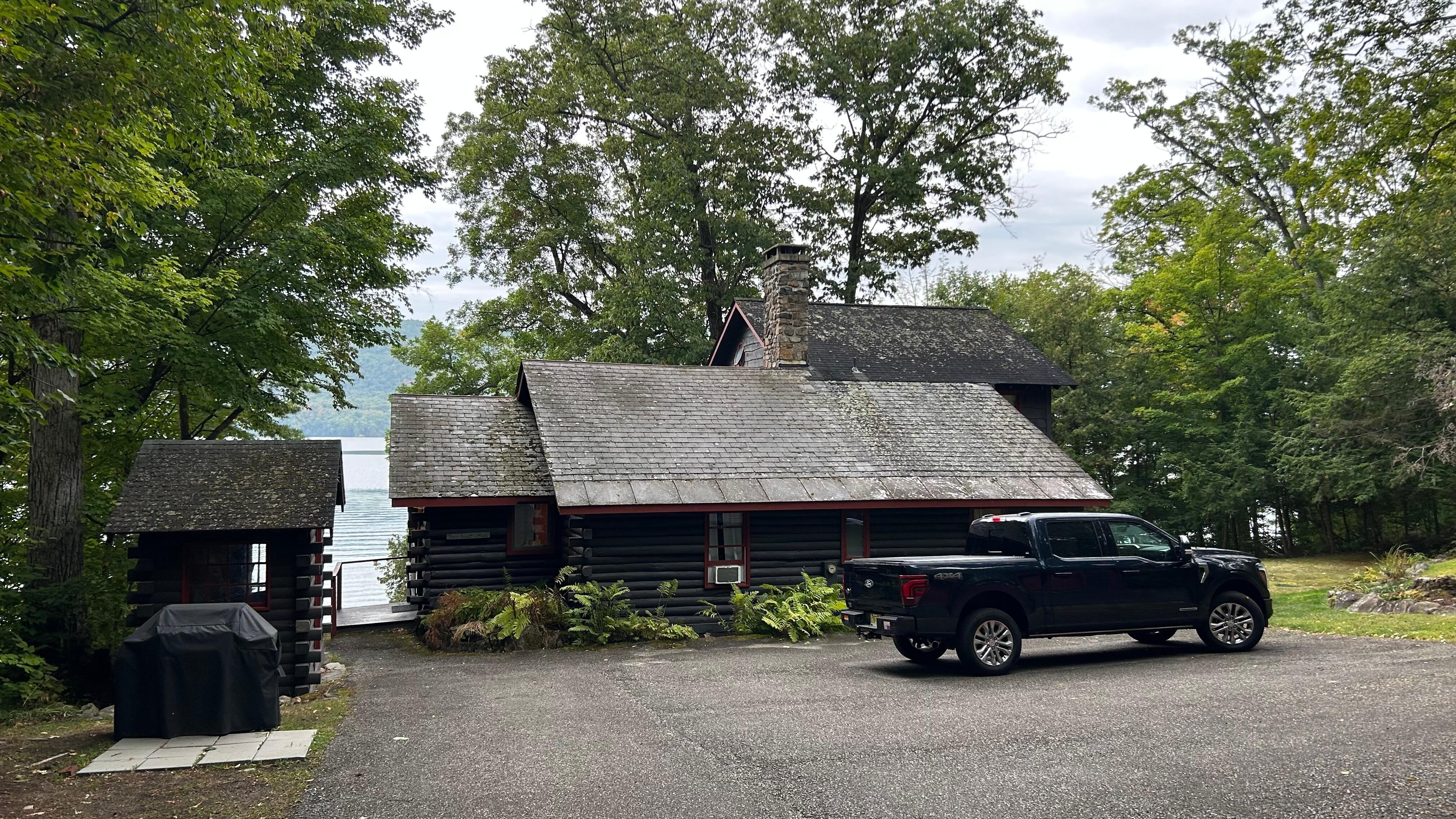 Parking uphill near the back of the house