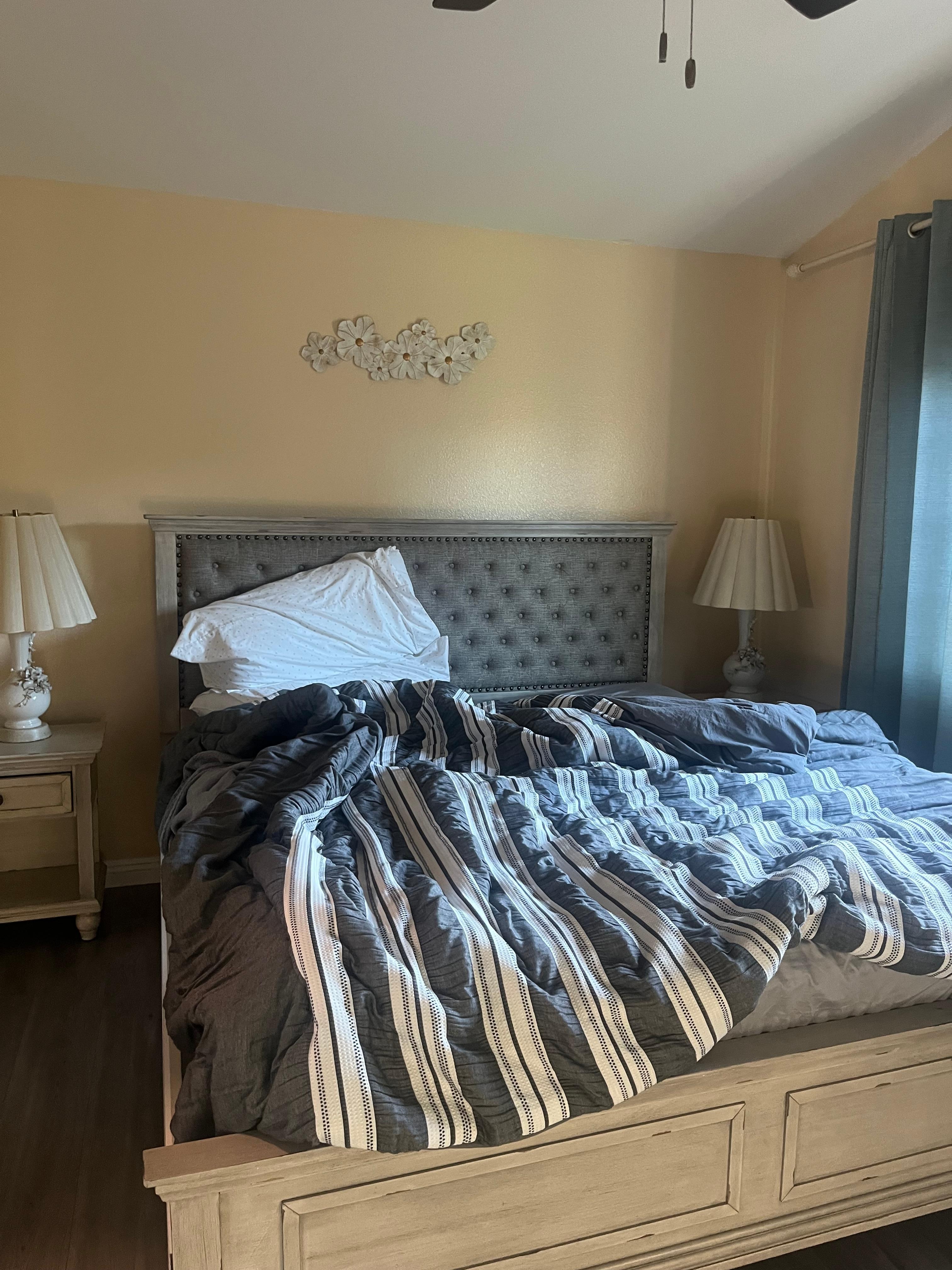 Primary bedroom sunk due to no support under mattress etc etc