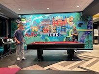 Pool table in lobby