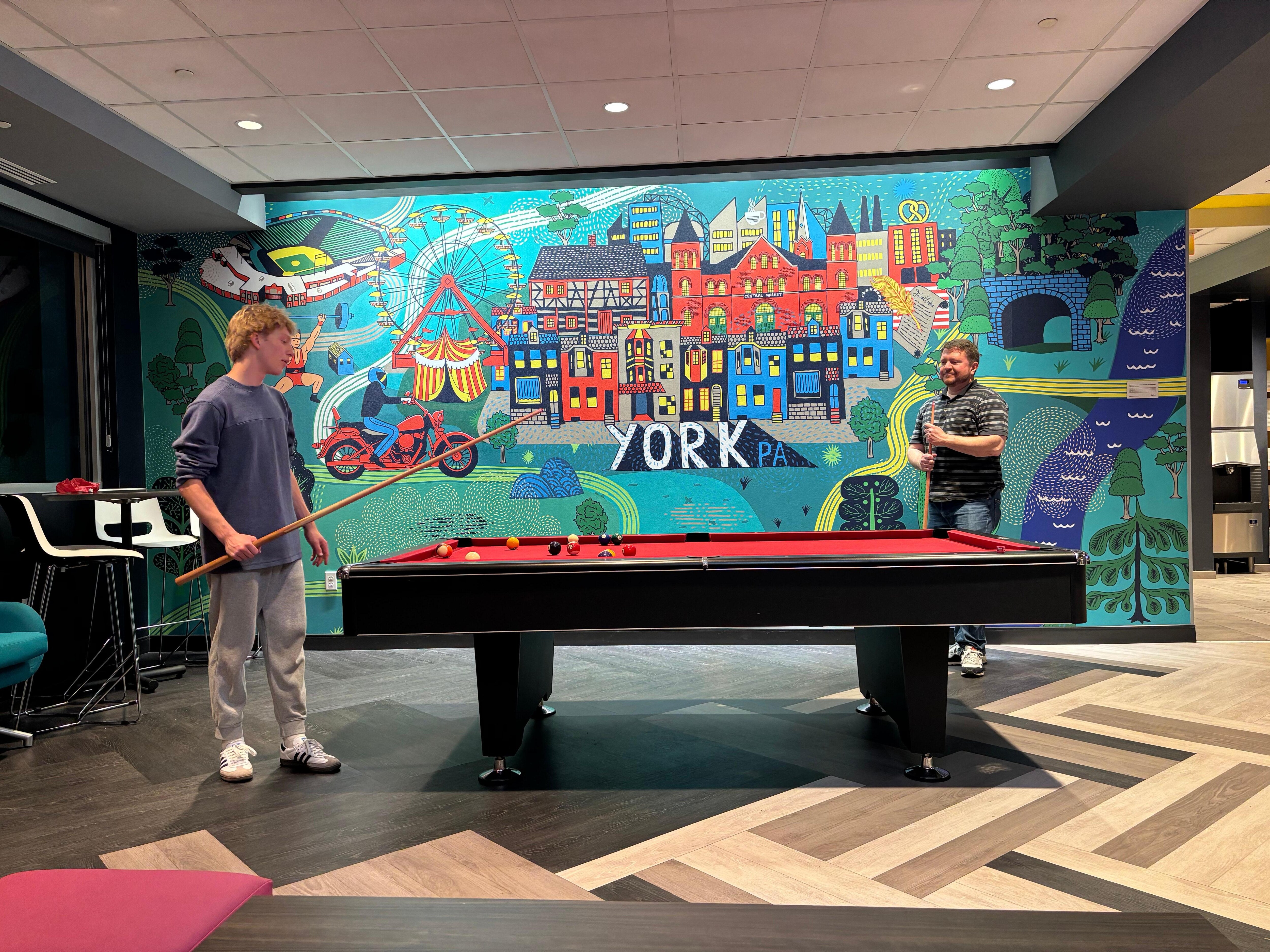 Pool table in lobby
