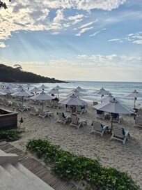 The resort beach loungers