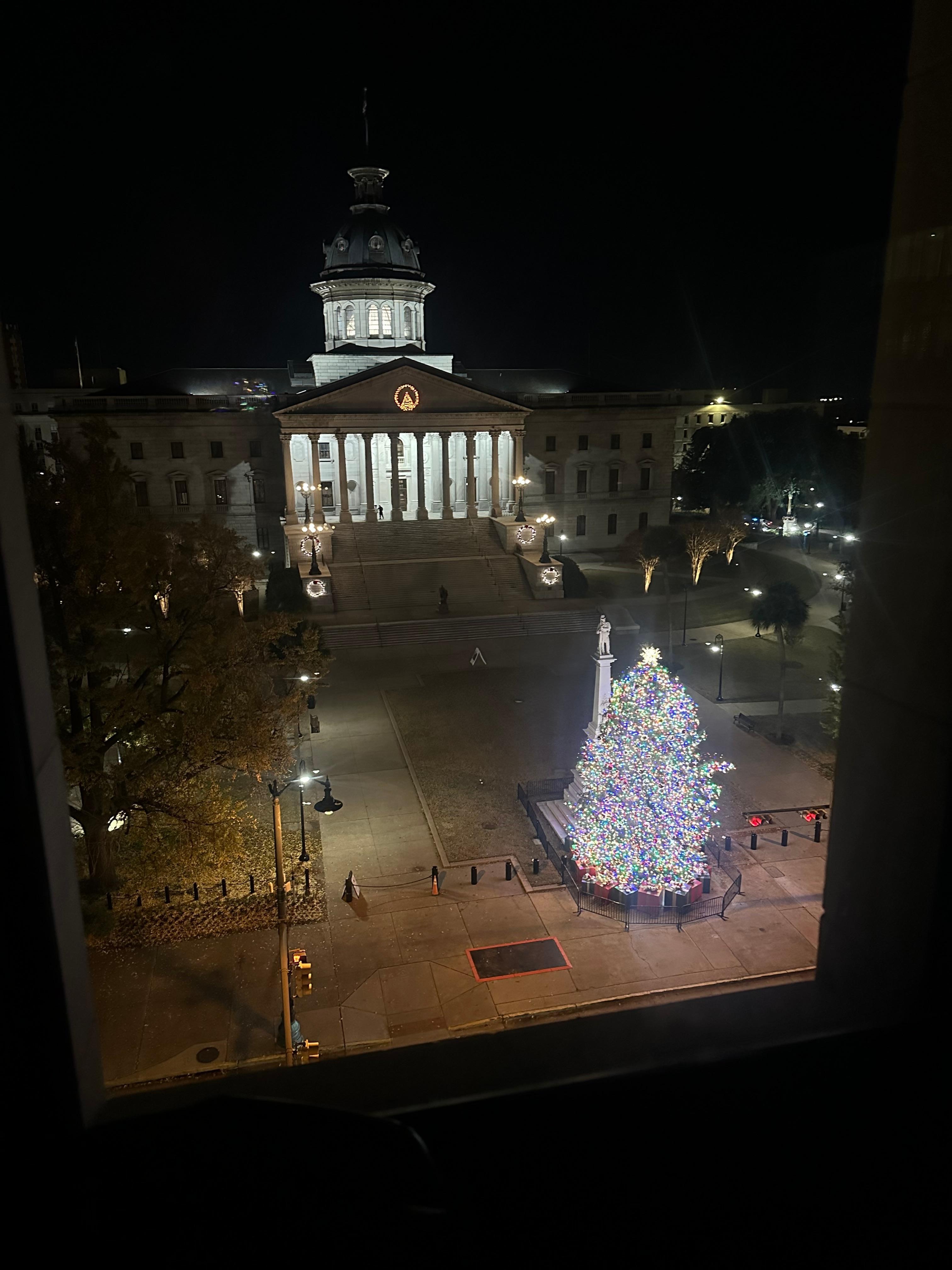 Out our window, you could see the state building, which was really pretty