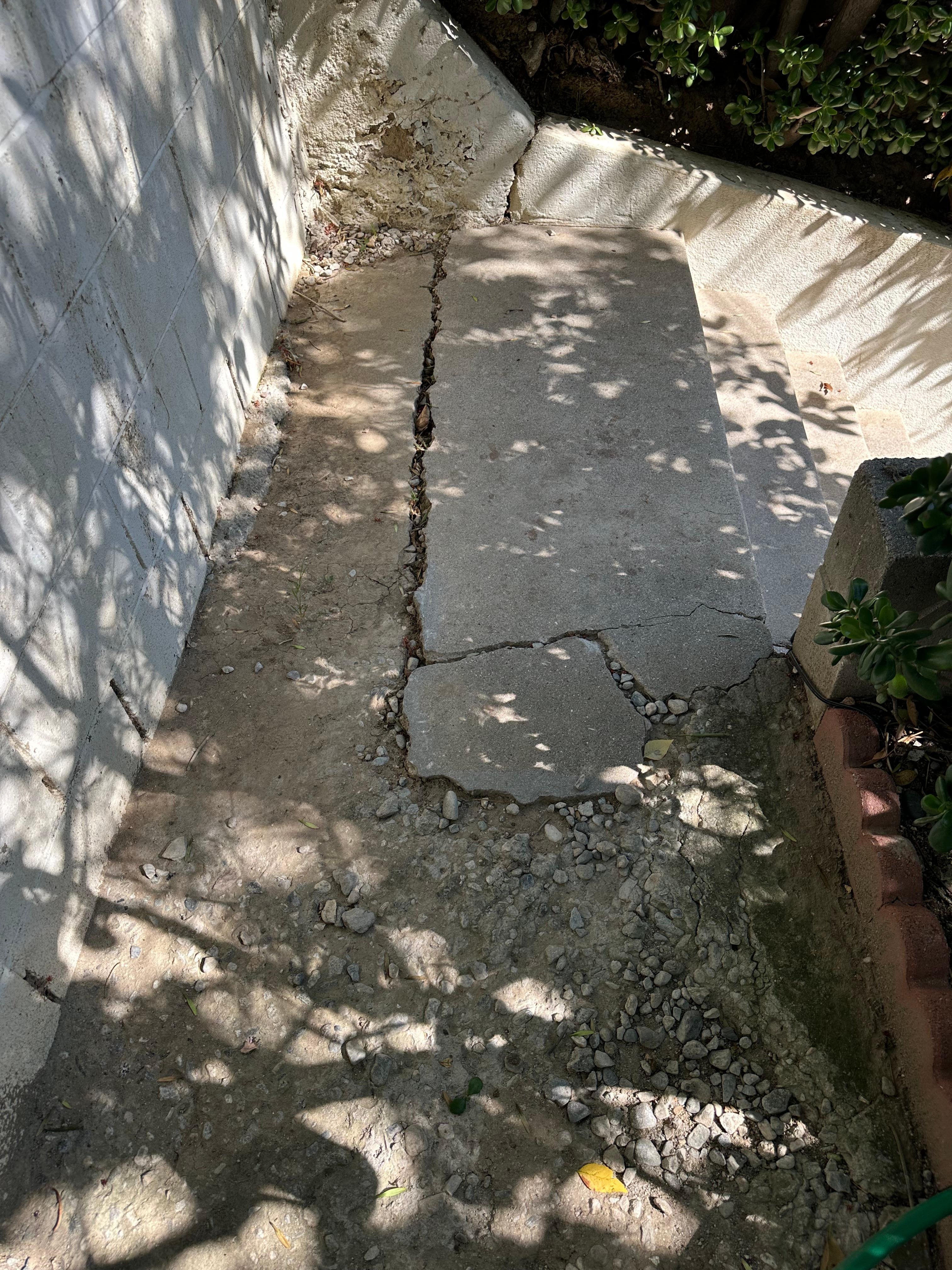 Crumbling steep pathway