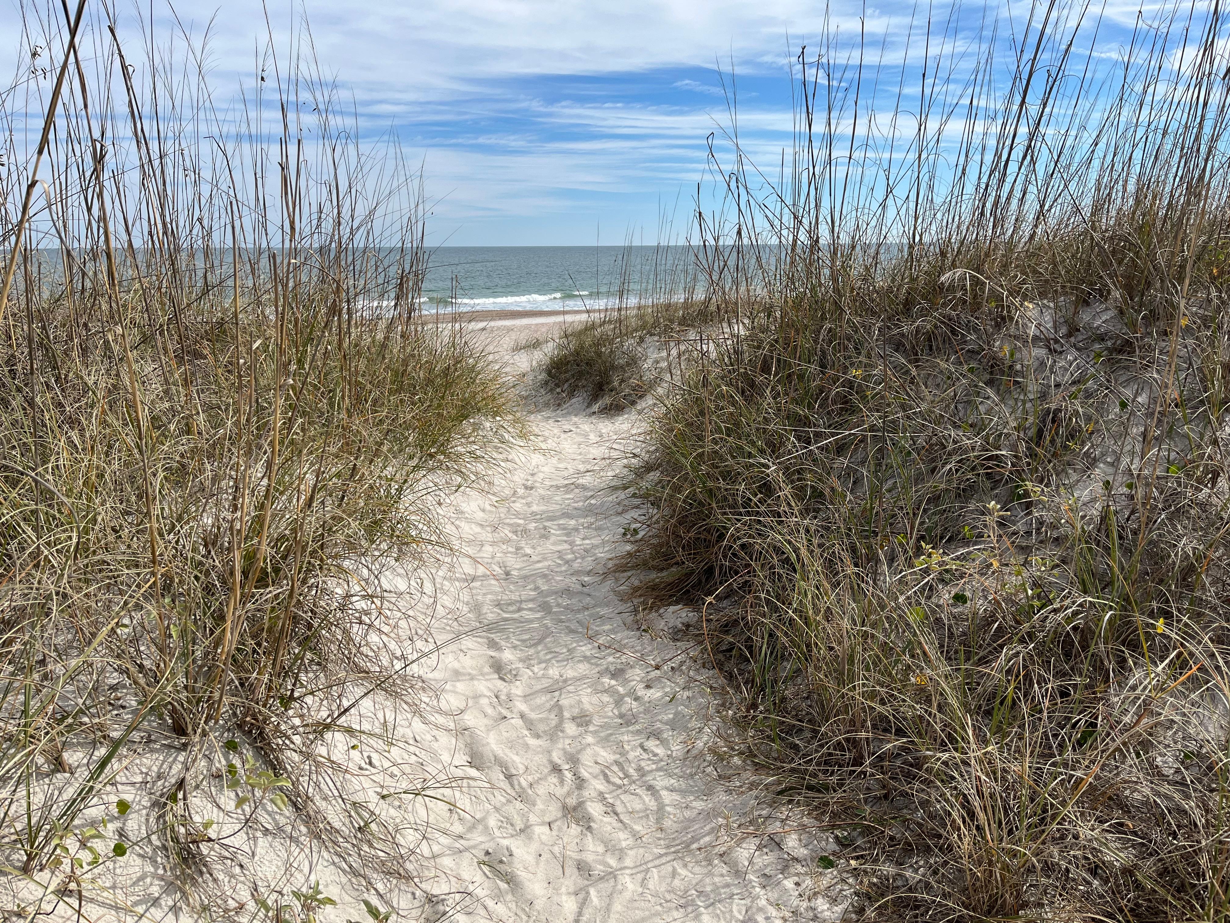 Rental home is litterly oven front property just steps away c from the beach