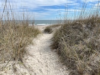 Rental home is litterly oven front property just steps away c from the beach