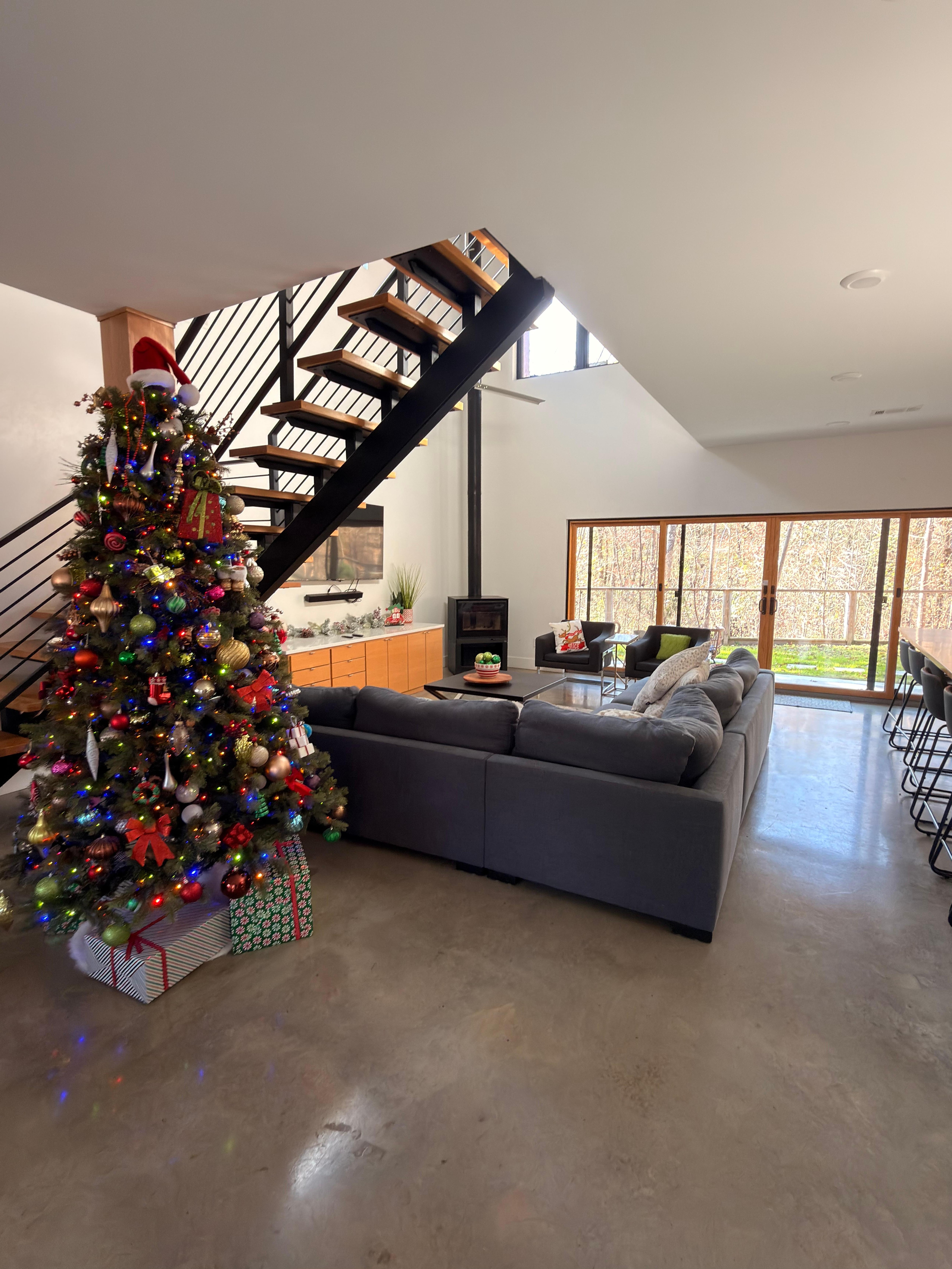 He even decorated for Christmas! 