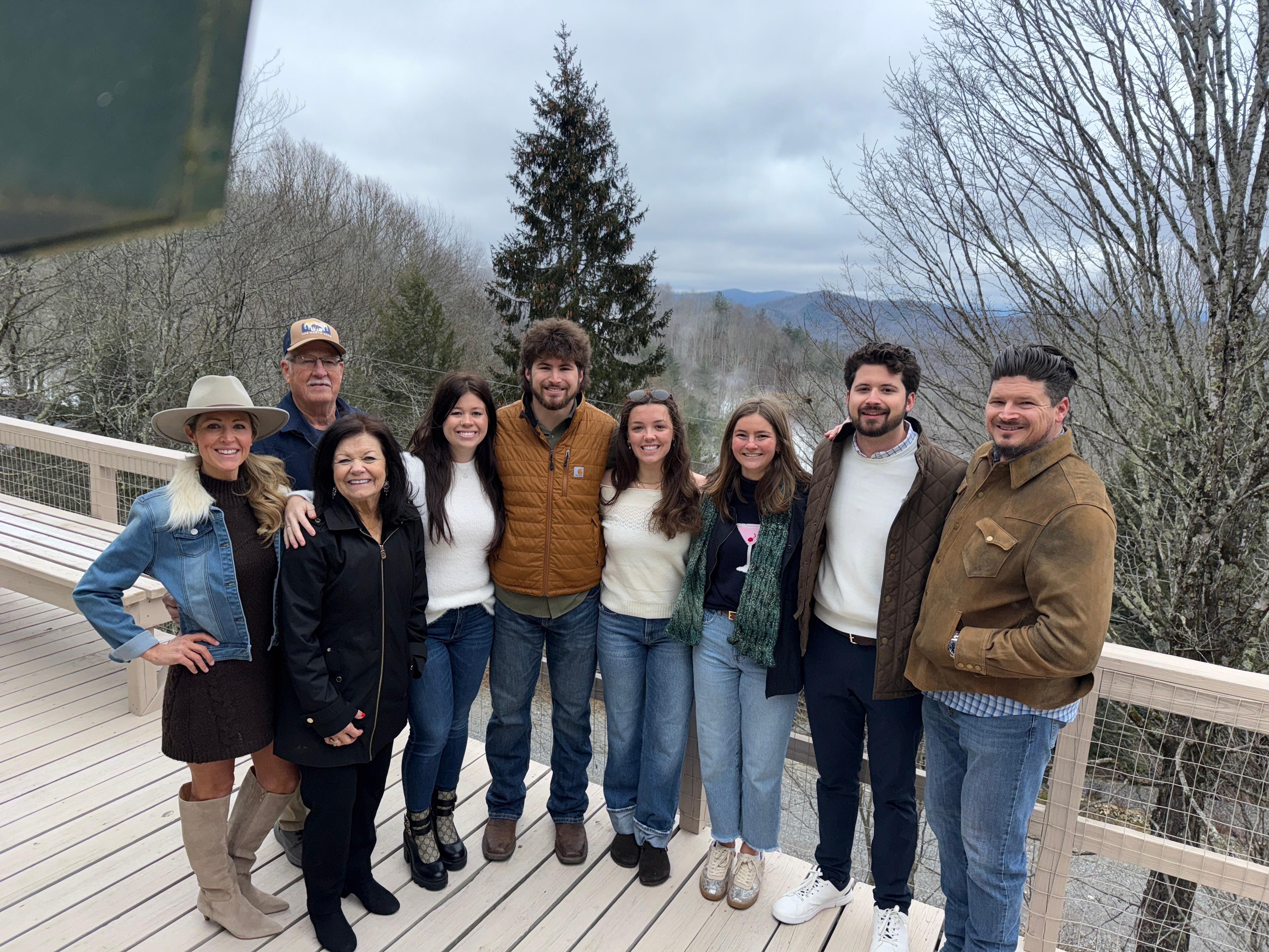 Family pic on the deck (including my sons fiancé’s friend who was also coincidentally in the area with her family)