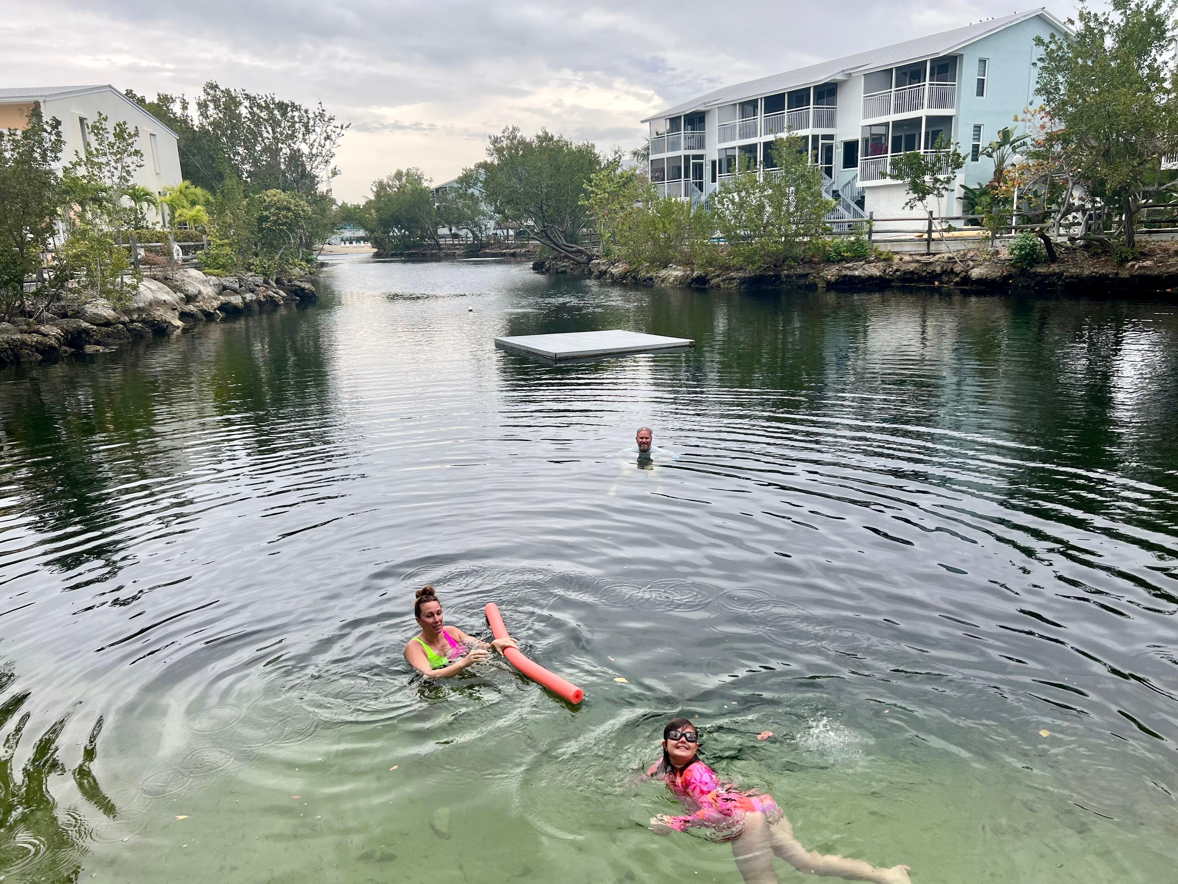 Swimming in the lagoon 
