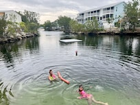 Swimming in the lagoon