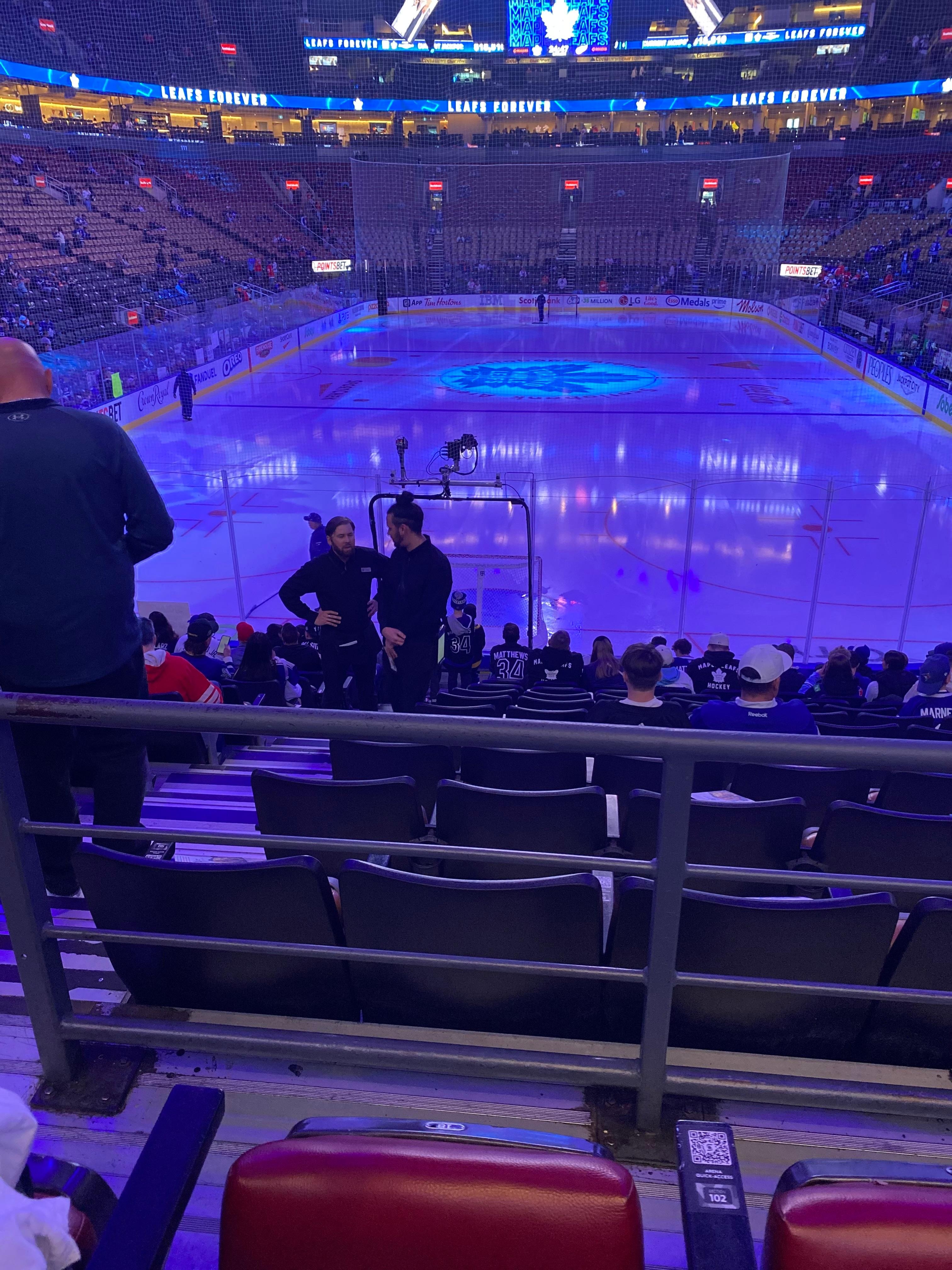 Good seating at the arena behind the goalie
GO LEAFS GO