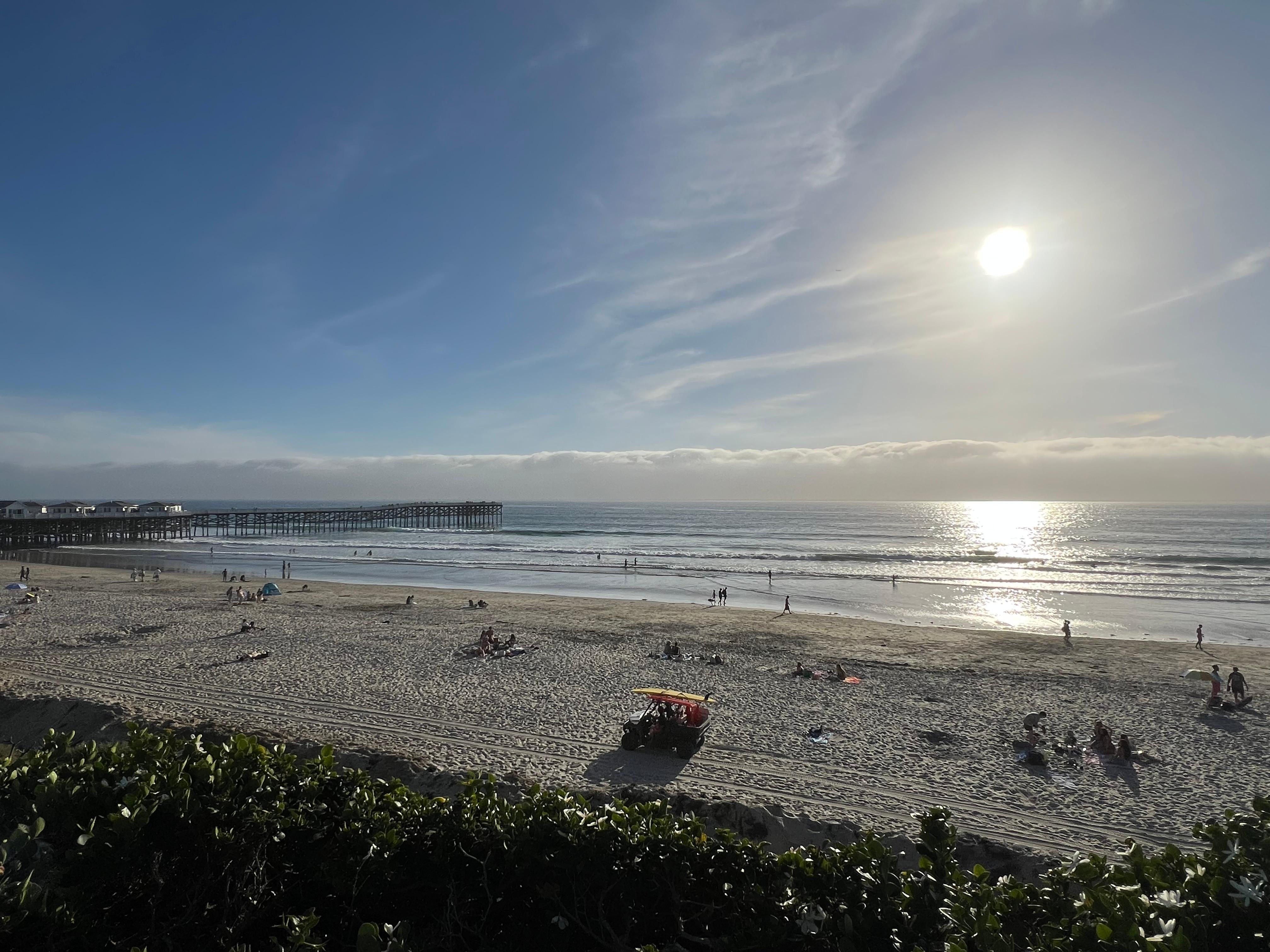 I took this picture from the sidewalk  as we were walking towards the beach. 