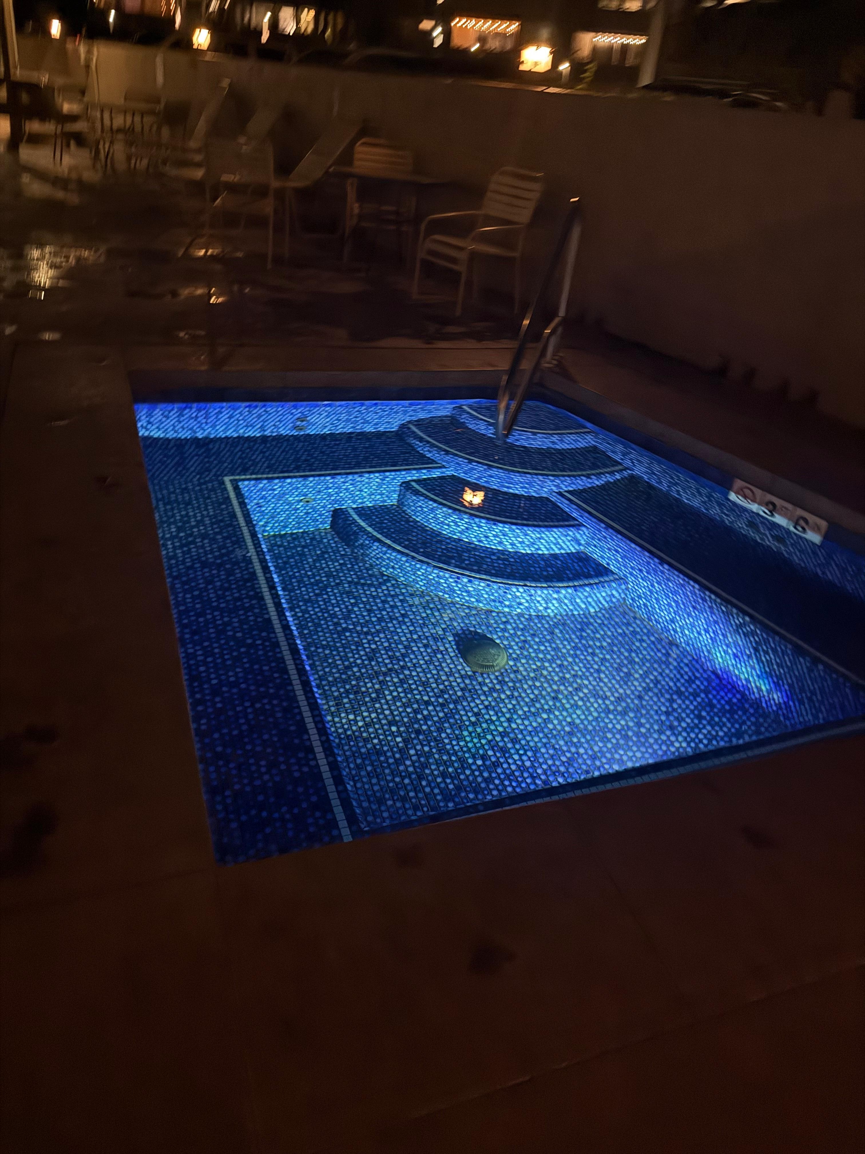 Toasty hottub for when the breeze kicks up (and for achy muscles from playing at the beach). 