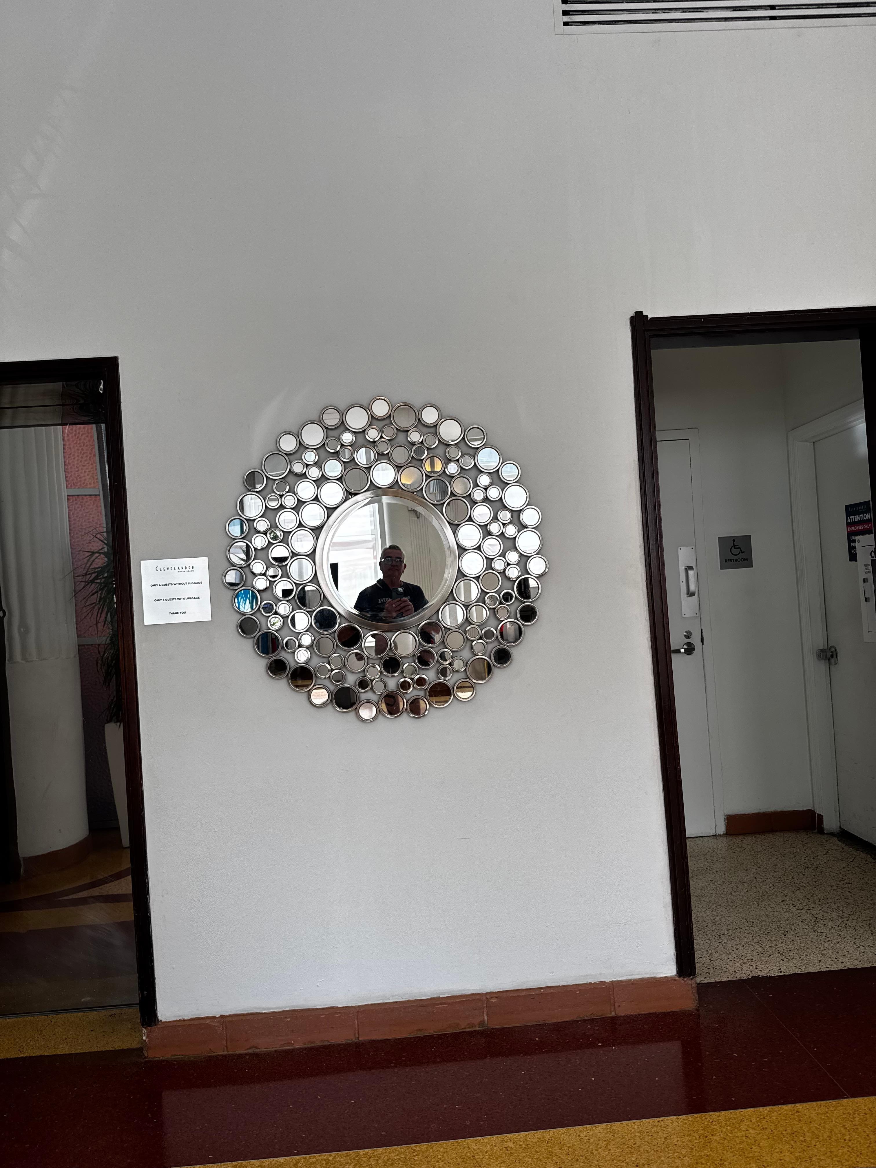 The lobby mirror 