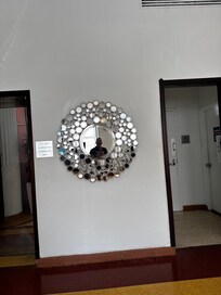 The lobby mirror