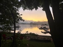 Morning mist view from the cabin