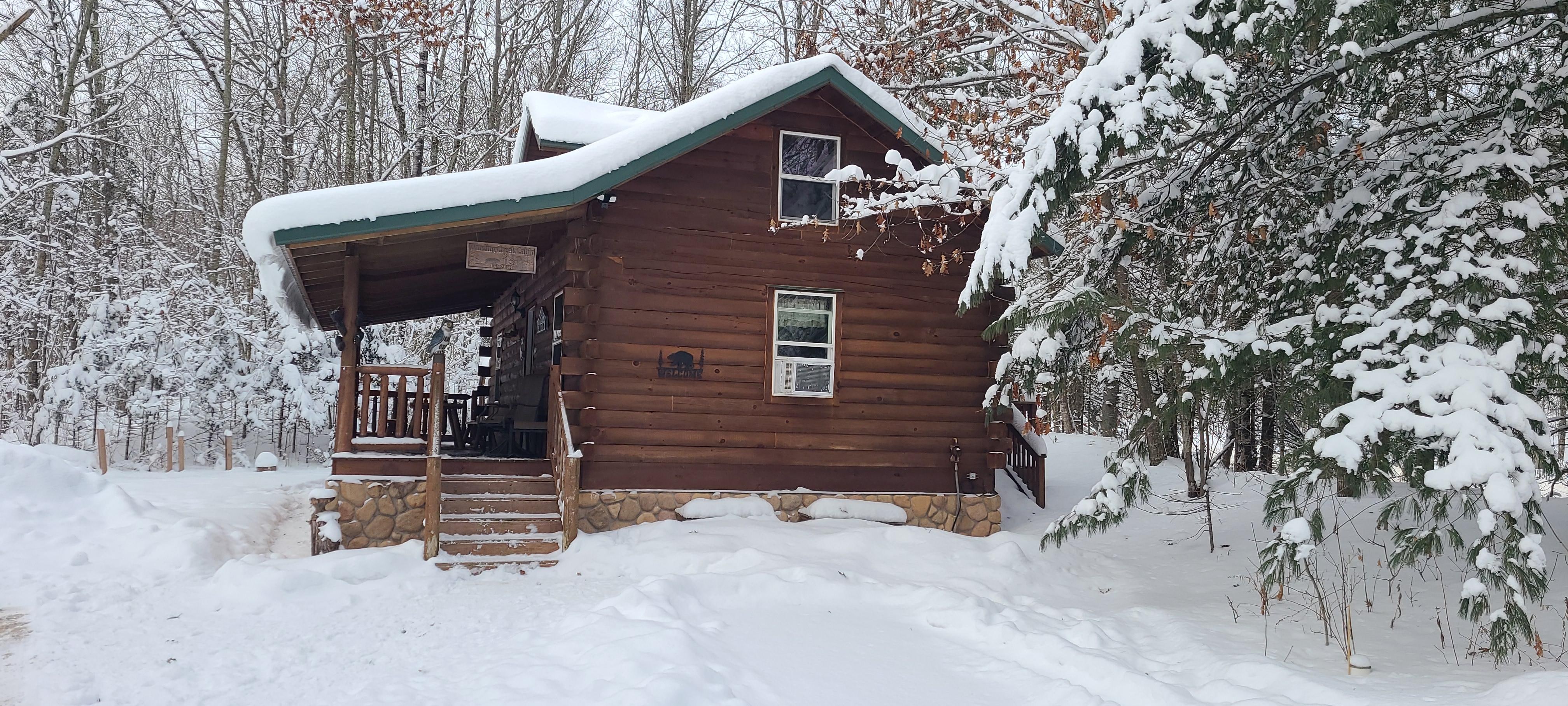 10+ inches of snow and a warm cabin to stay.