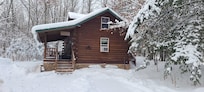10+ inches of snow and a warm cabin to stay.