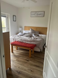 Dirty master bedroom upon our arrival.