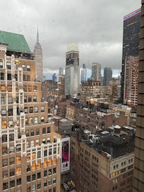 View from 29th floor as storm envelops Manhattan