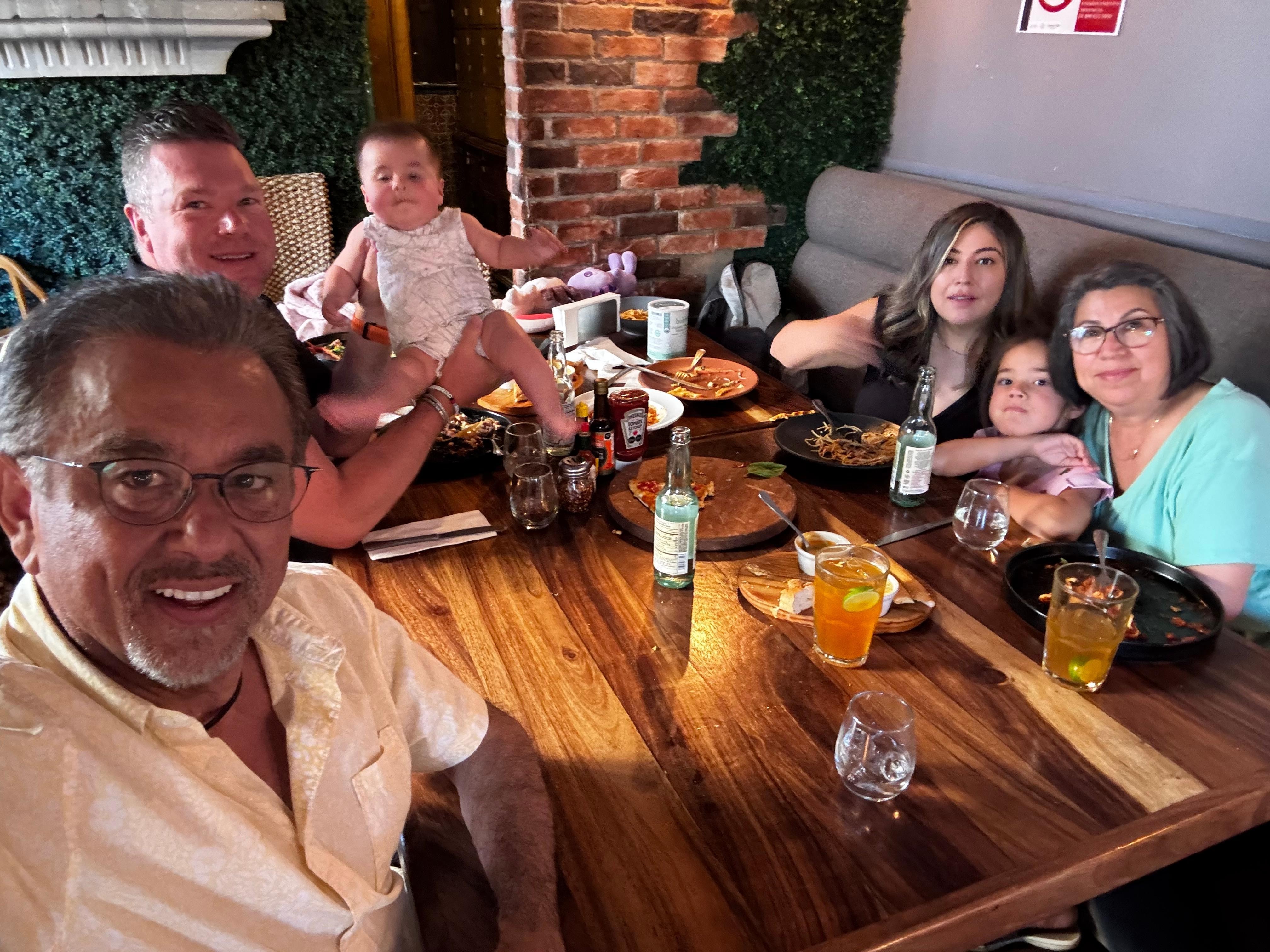 Family sharing a meal