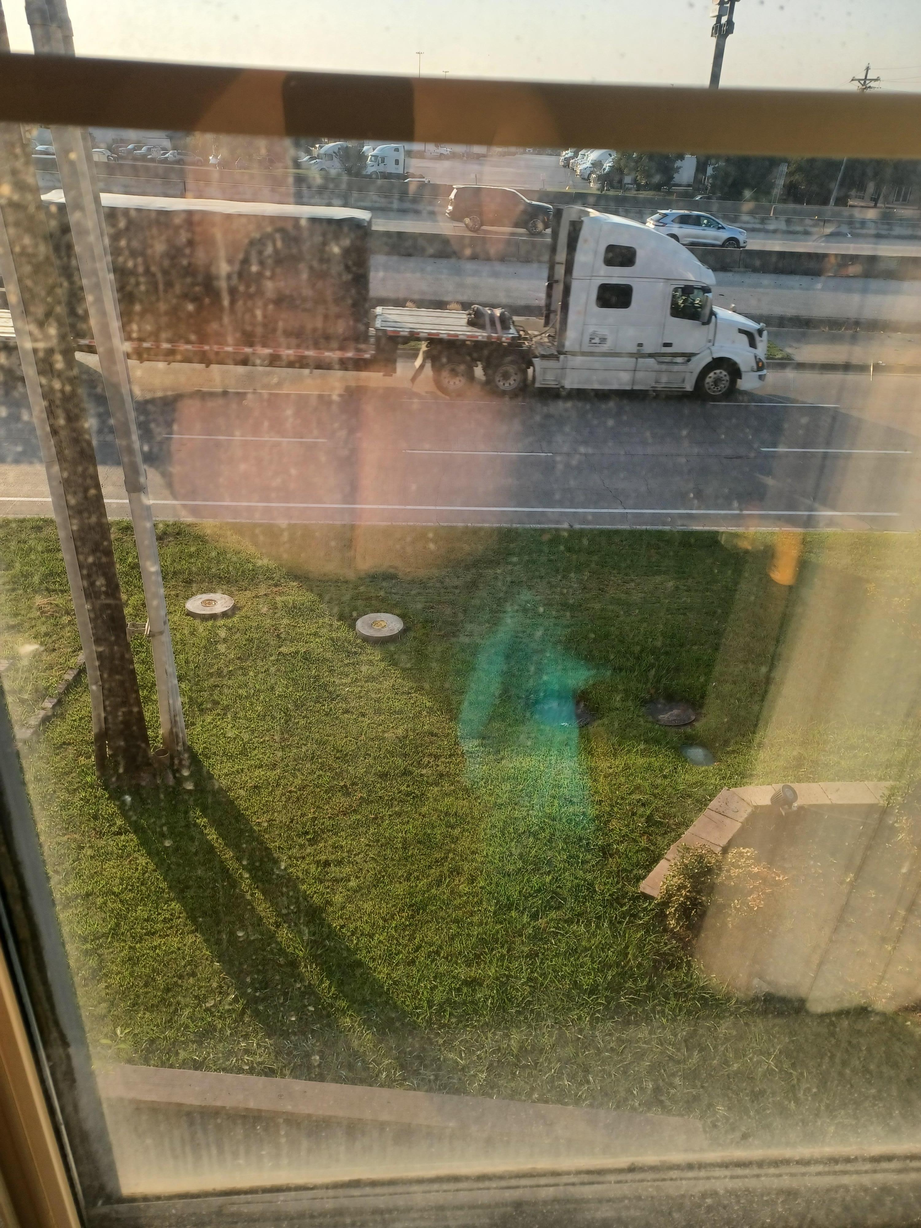 25 yards from my room to the interstate service rd. Bring ear plugs if you plan on staying.  I won't ever again. 