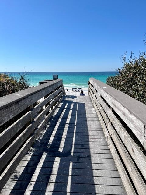 View from public access boardwalk to beach.