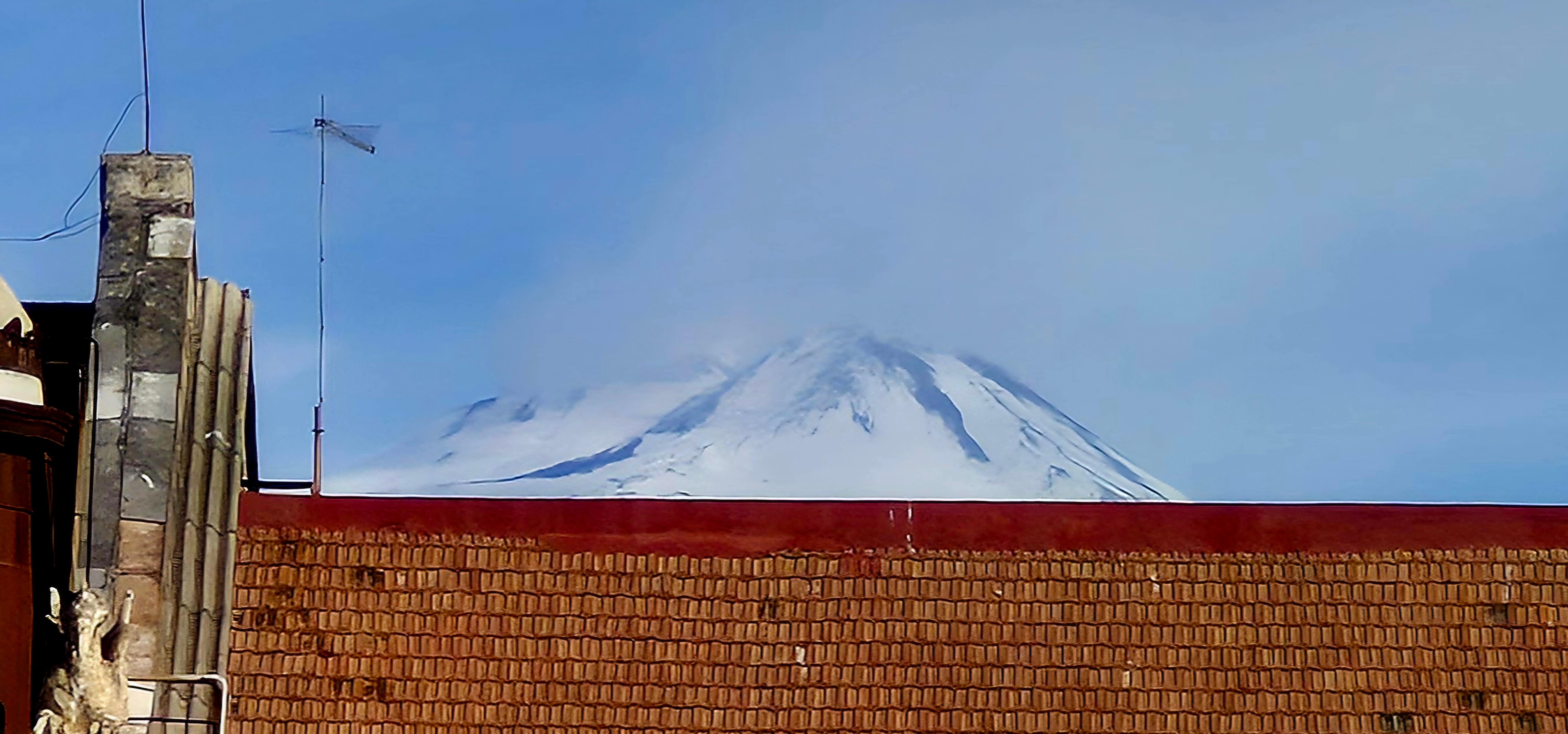 View of Etna from the roof terrace.