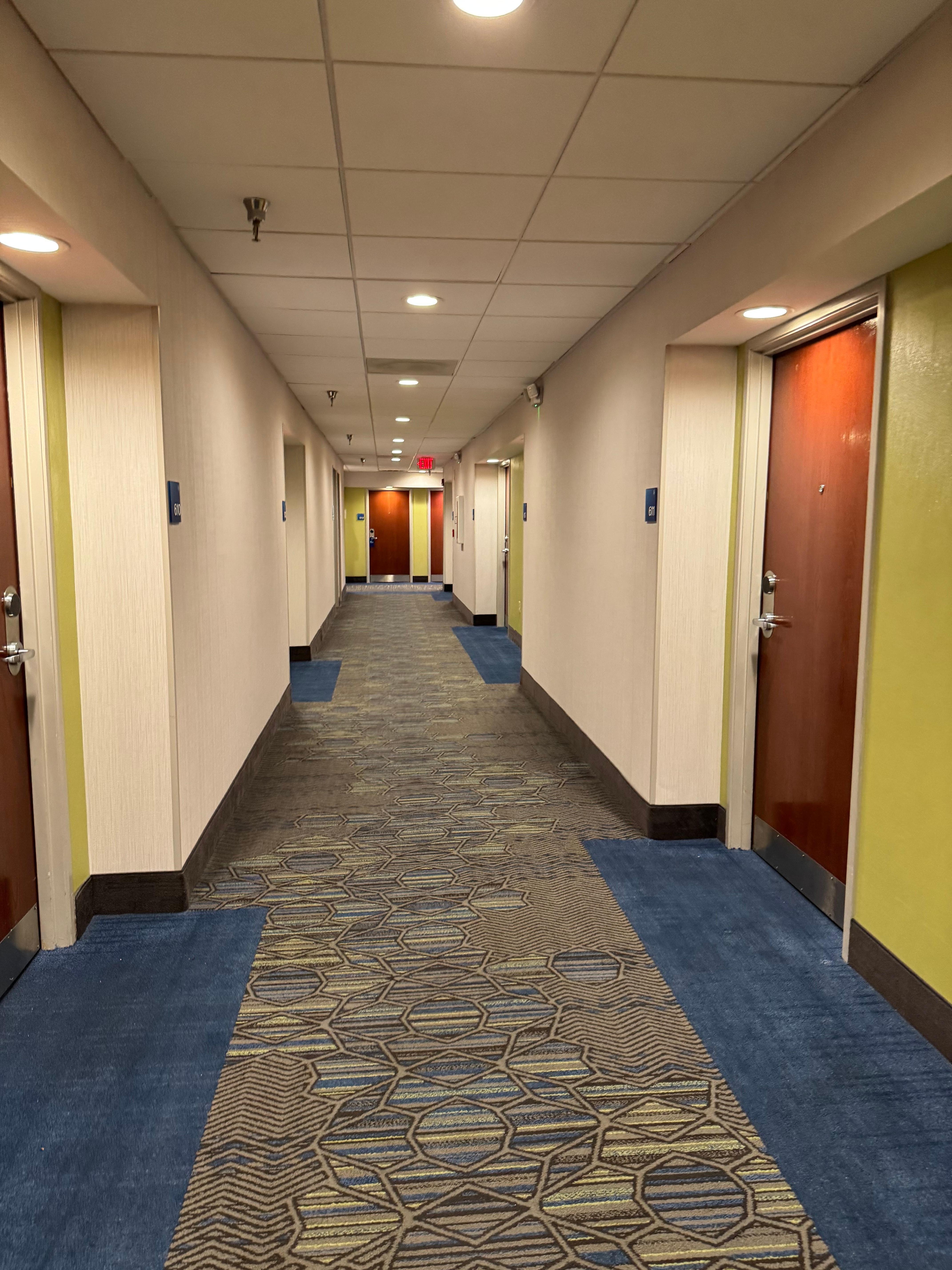 Clean halls! Also elevator needs keys to go up and down the building.