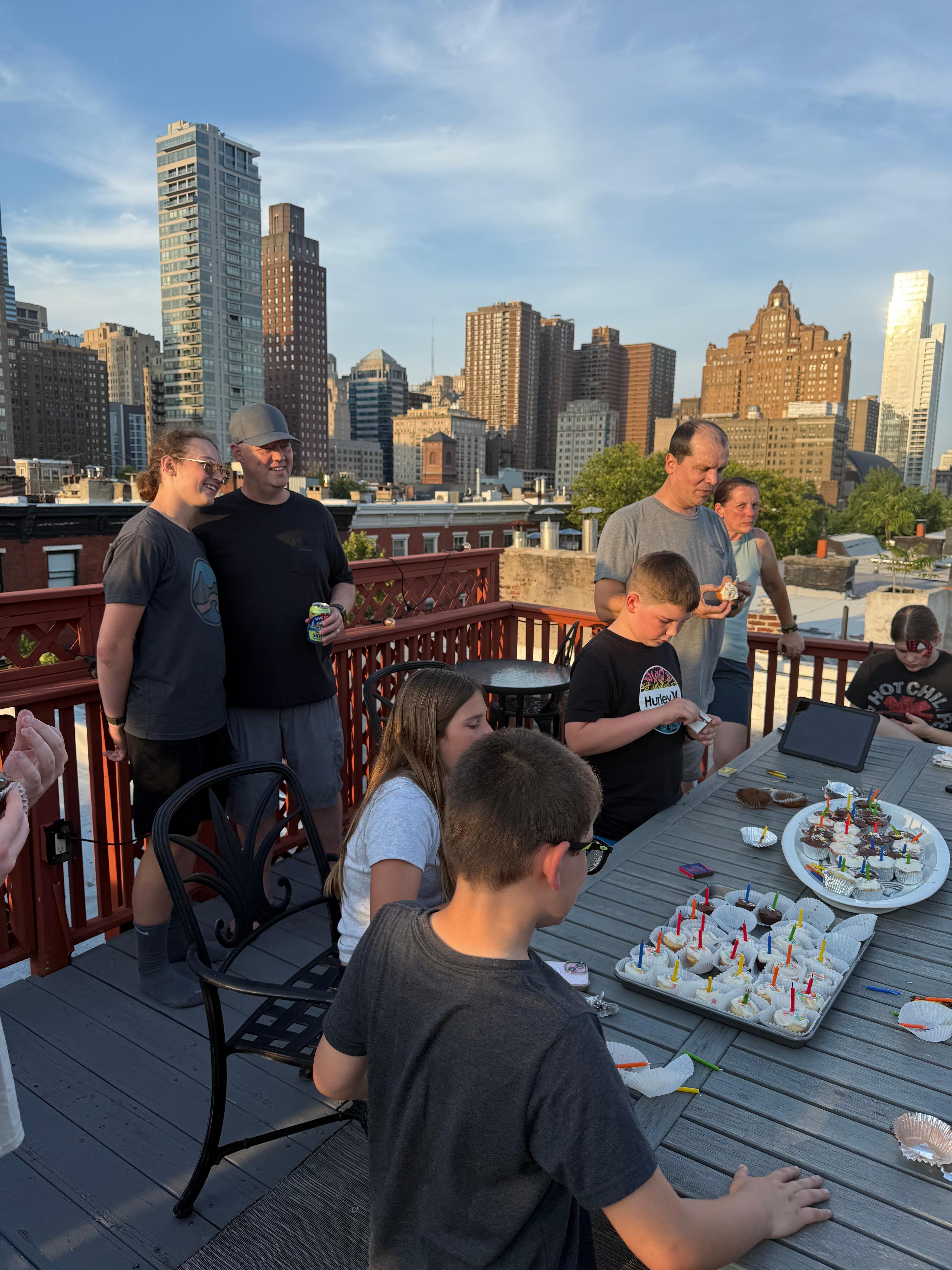 Celebrated on rooftop