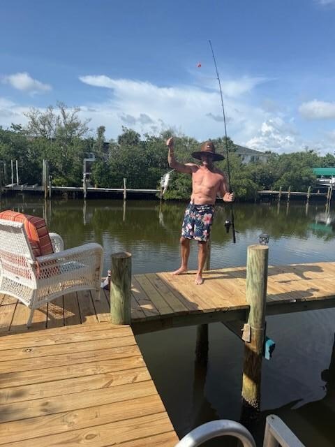 Fishing off the dock!