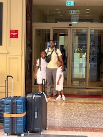 In front of the hotel