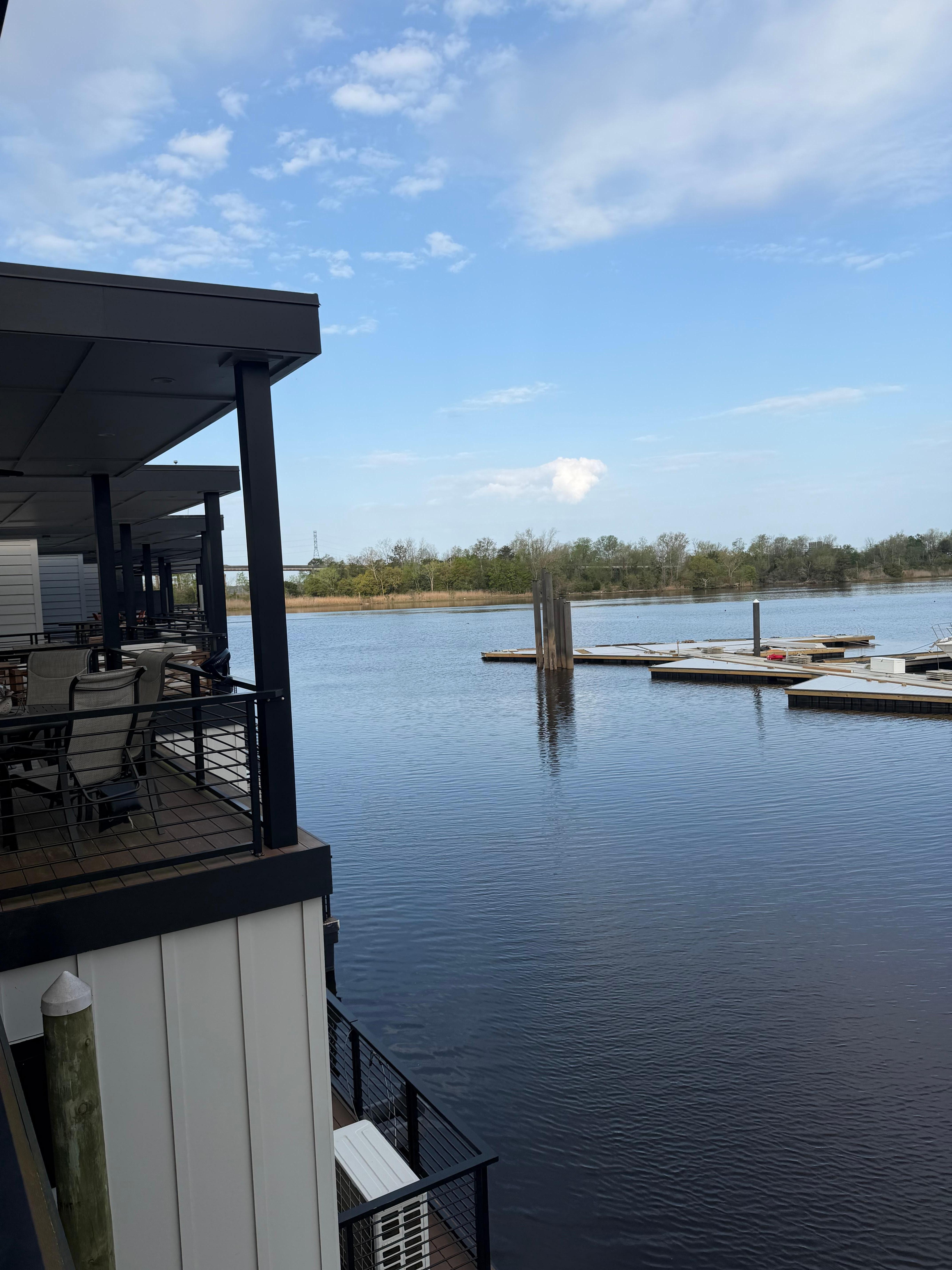 View from 2nd floor balcony towards the river