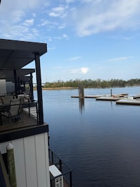 View from 2nd floor balcony towards the river