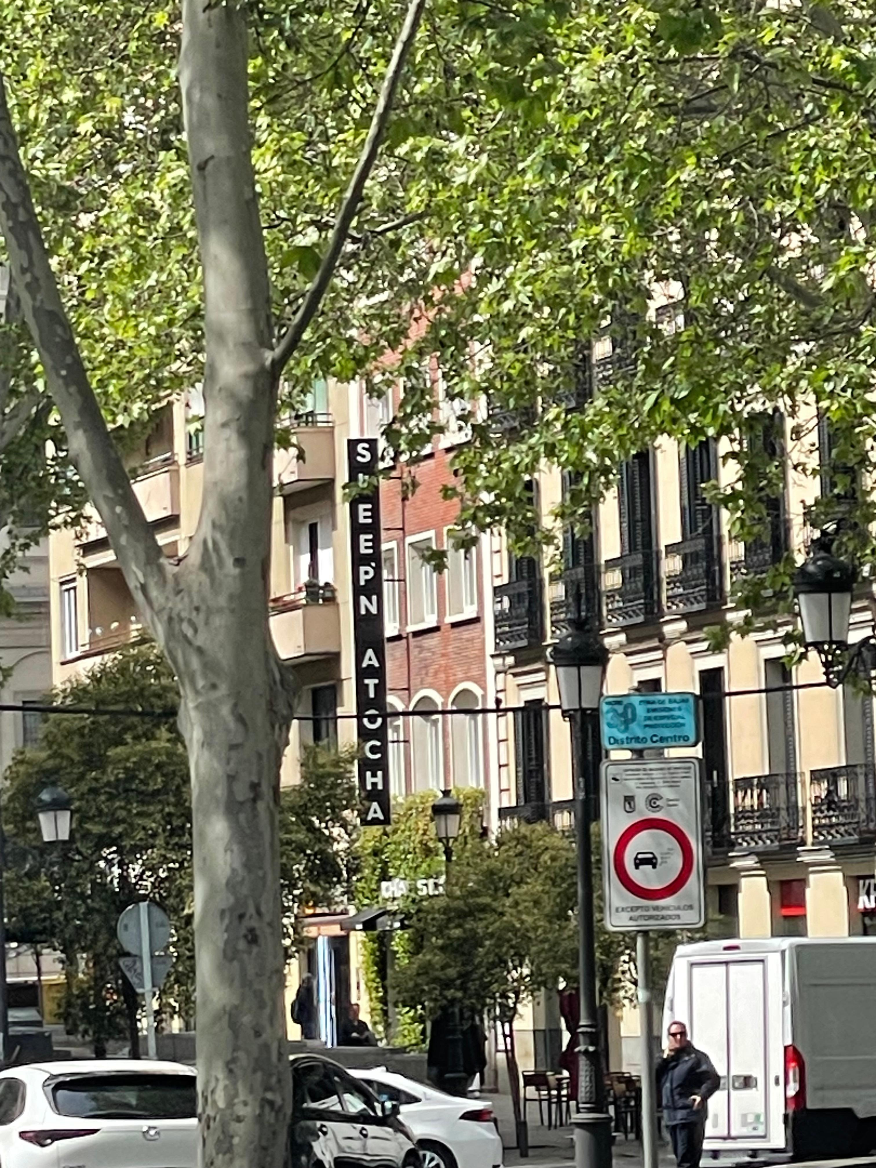 Outside of building coming back from Parque Retiro