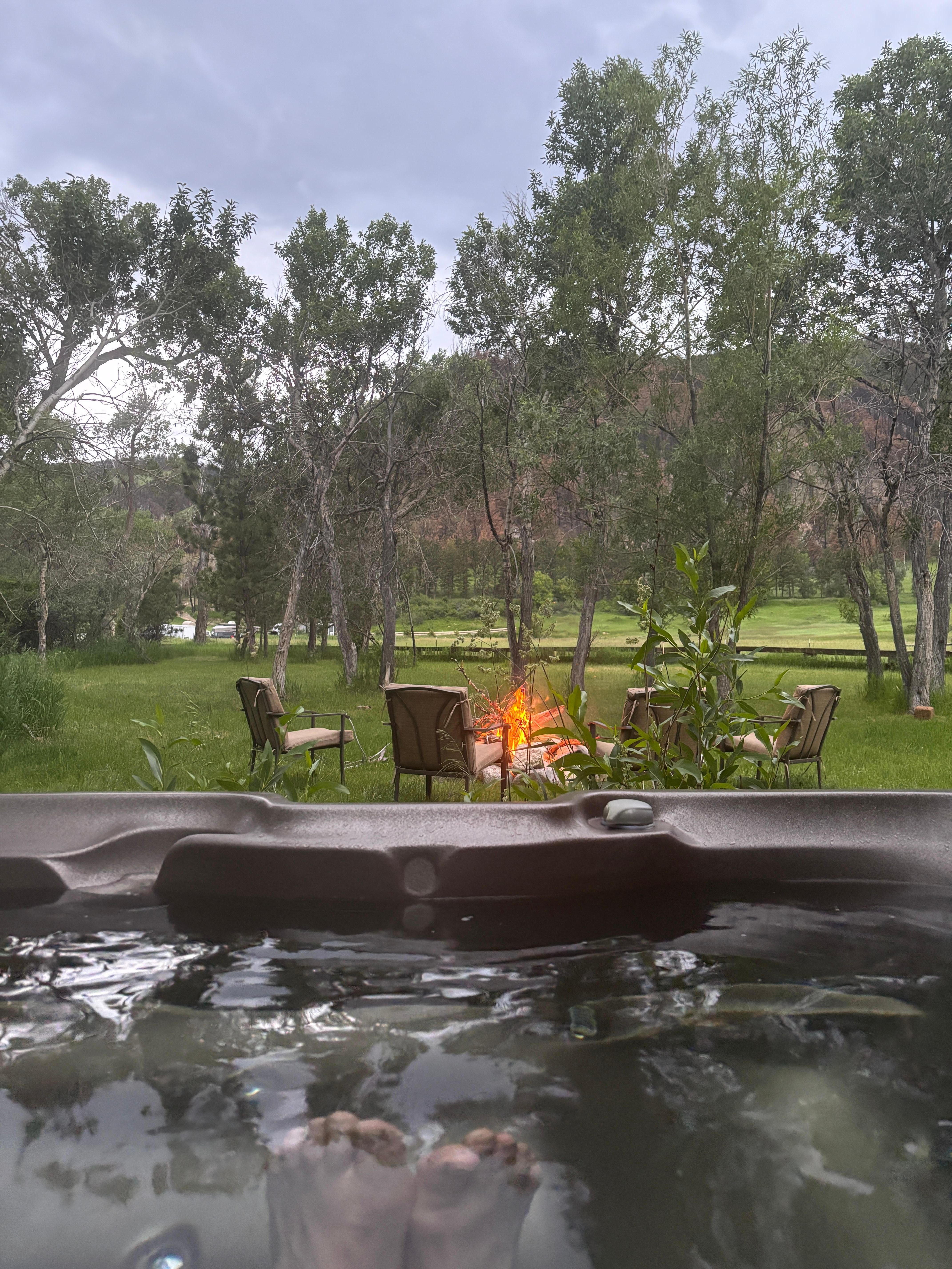 My view from the hot tub looking Westward
