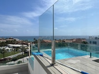 View from unit C24 at 2nd floor. Pool is not heated, so stay here from April at the earliest.