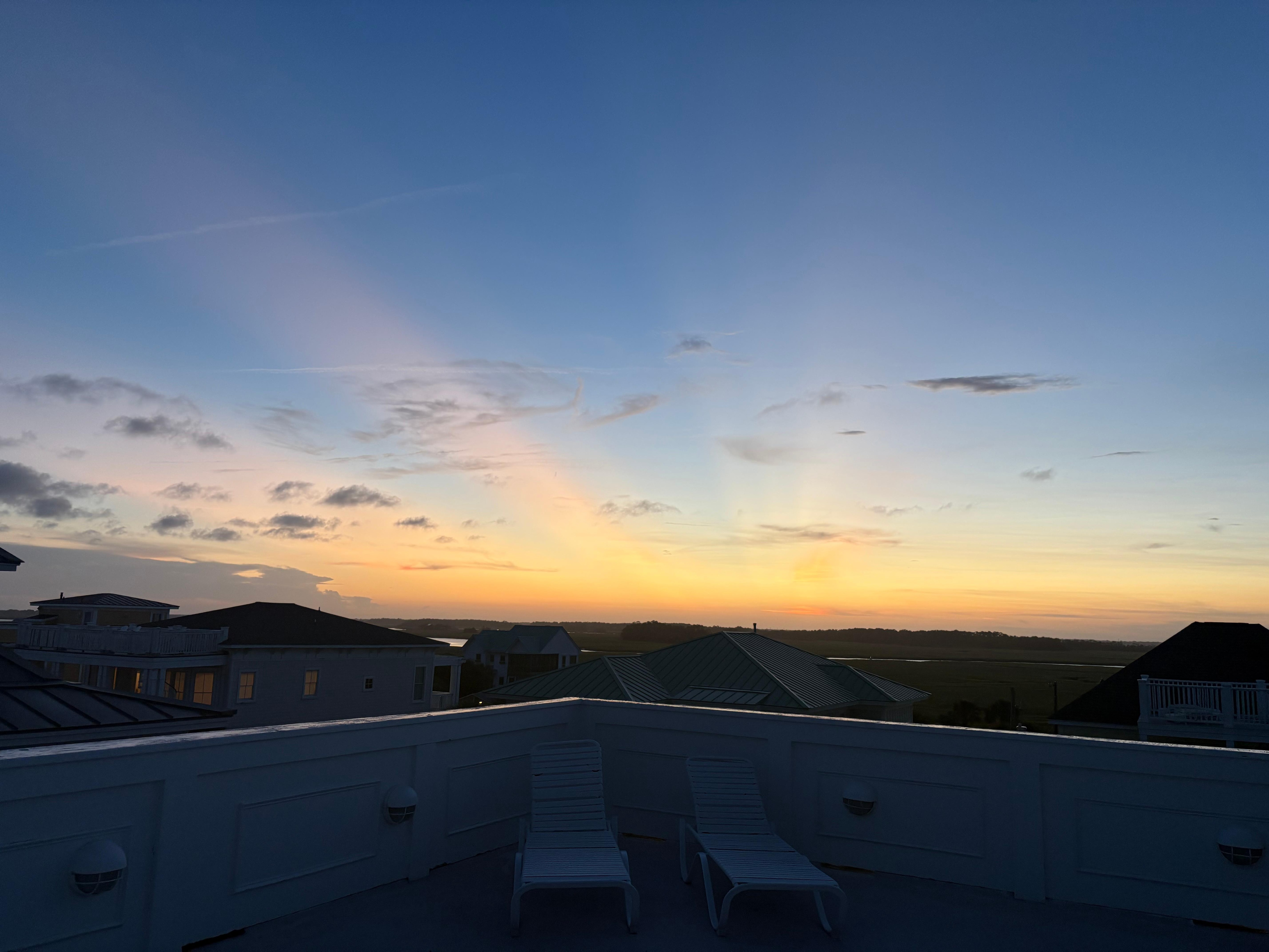 Sunset from the rooftop deck.