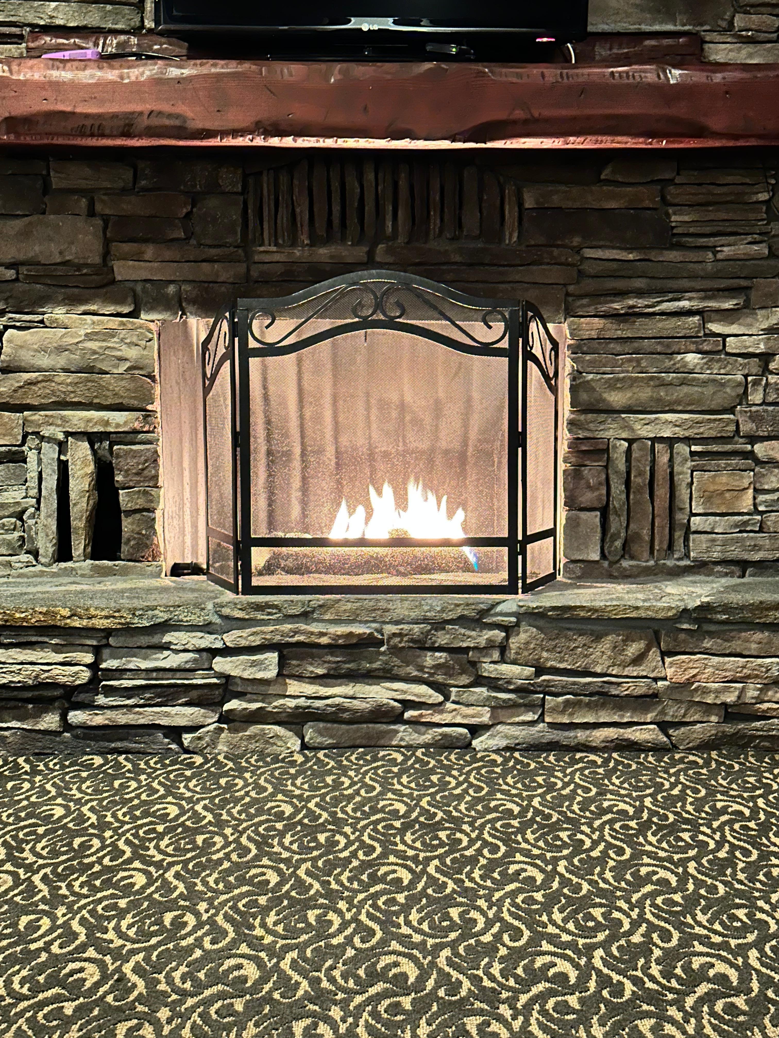 Lobby fireplace