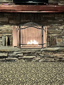 Lobby fireplace