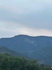 View from the front porch. I did zoom in, so I didnât see the buildings.