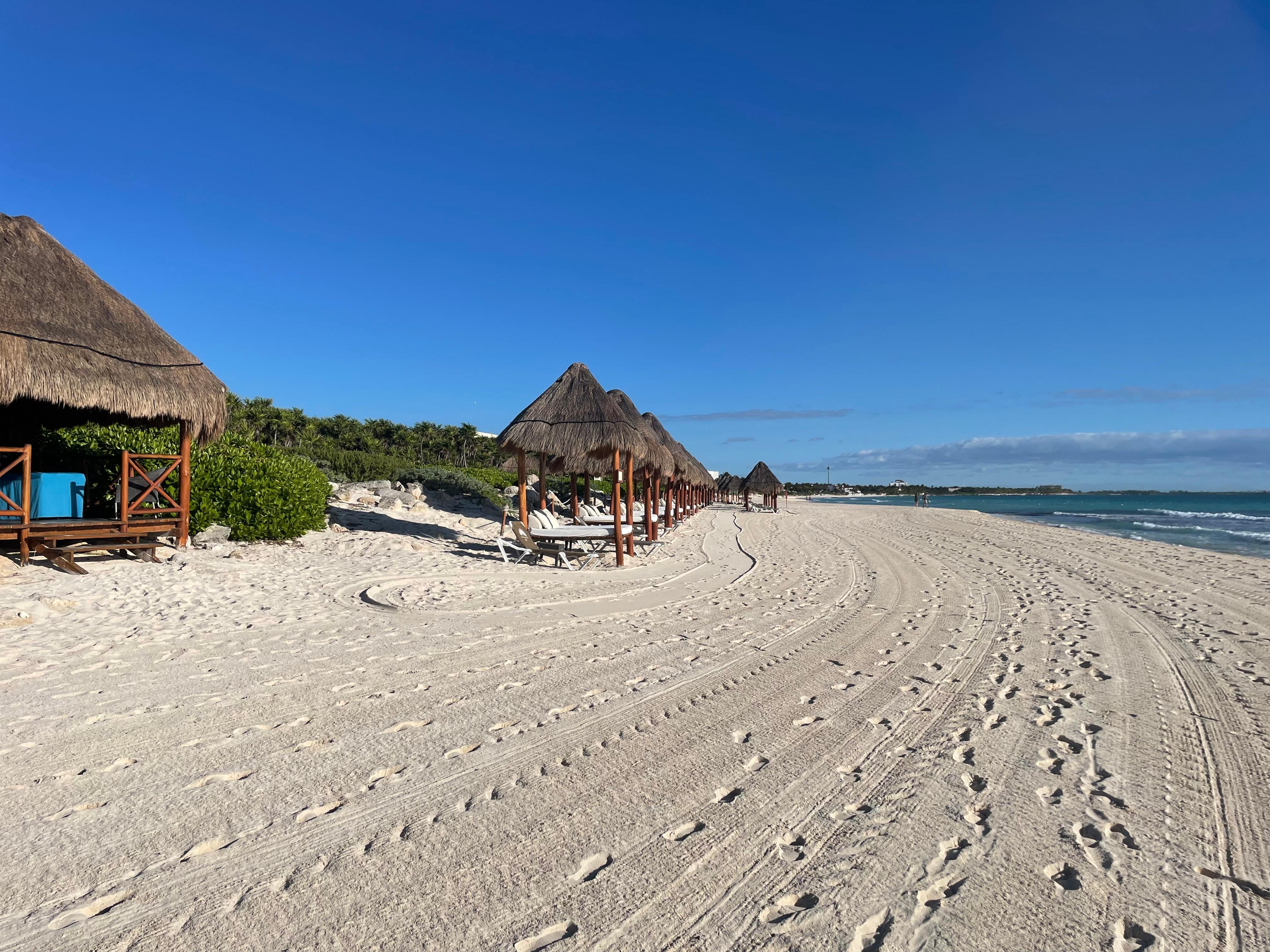 The beach was clean and beautiful.