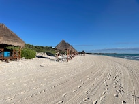 The beach was clean and beautiful.